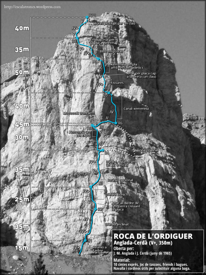Ressenya de la via Anglada-Cerdà a la Roca de l'Ordiguer